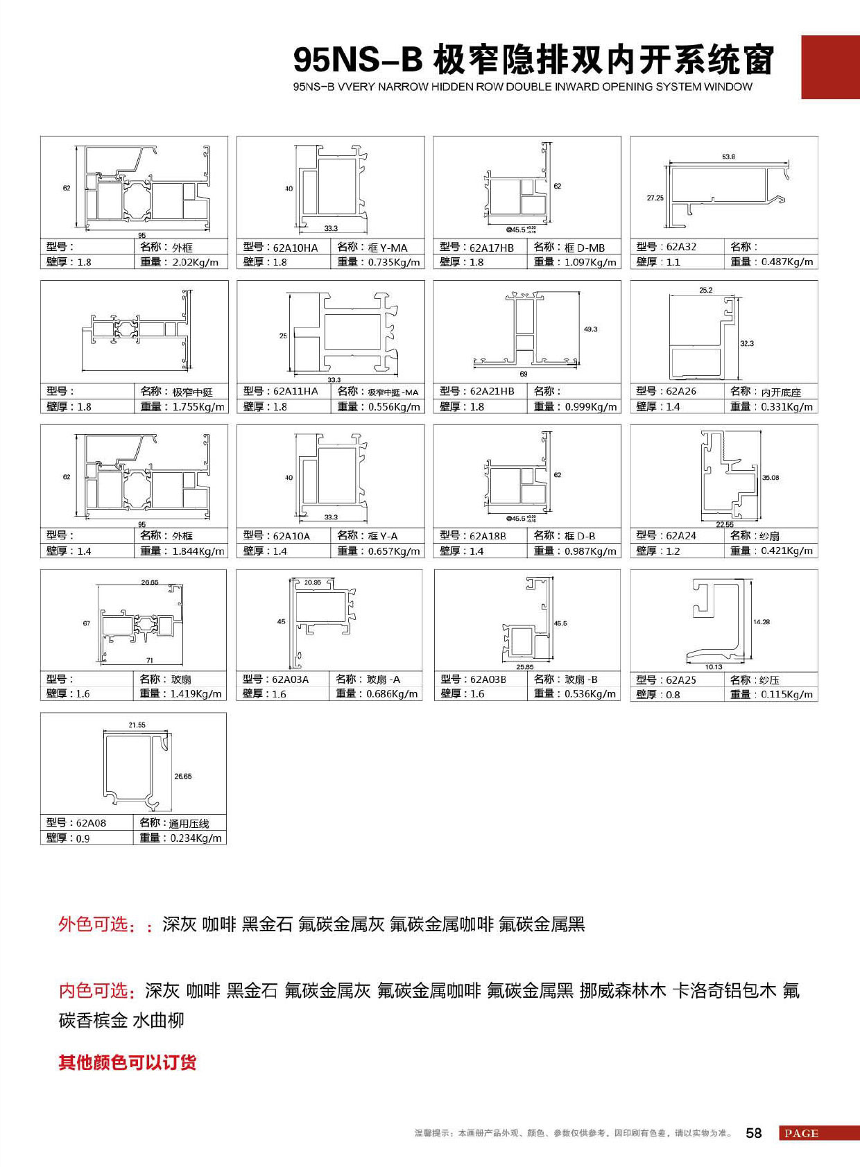 95NS-B极窄隐排双内开系统窗